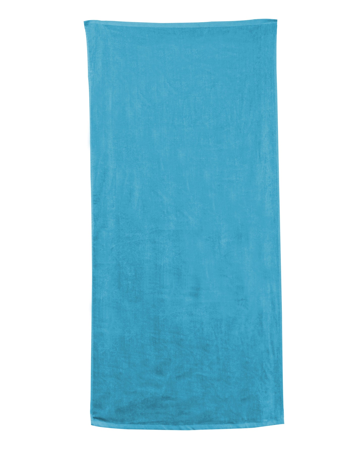Blue towel on a white background. OAD® Beach Towel, Embroidered by Helmsman Stitch Co.
