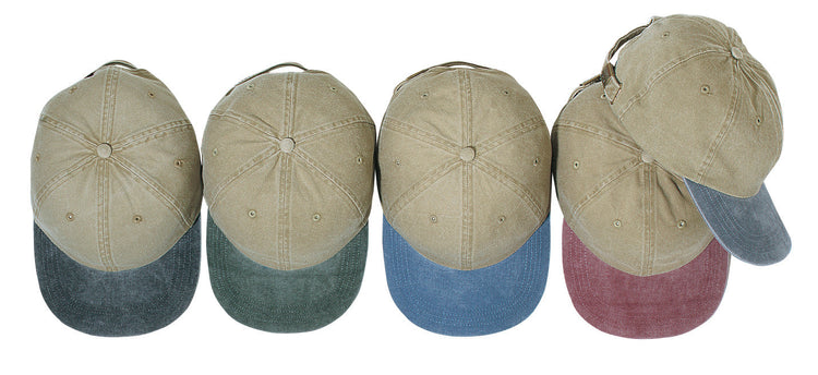 group of dad hats ready for embroidery