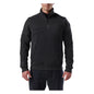 Black pullover with a quarter zip on a white background, 5.11 Job Shirt 1/4 Zip 2.0, Embroidered by Helmsman Stitch Co.