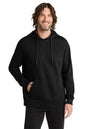 Man wearing a black hoodie on a white background, Embroidered Allmade® Unisex Organic French Terry Pullover Hoodie