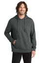 Man wearing a dark gray hoodie on a white background, Embroidered Allmade® Unisex Organic French Terry Pullover Hoodie