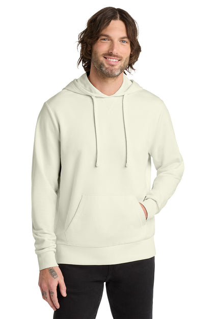 Man wearing a light-colored hoodie on a white background, Embroidered Allmade® Unisex Organic French Terry Pullover Hoodie
