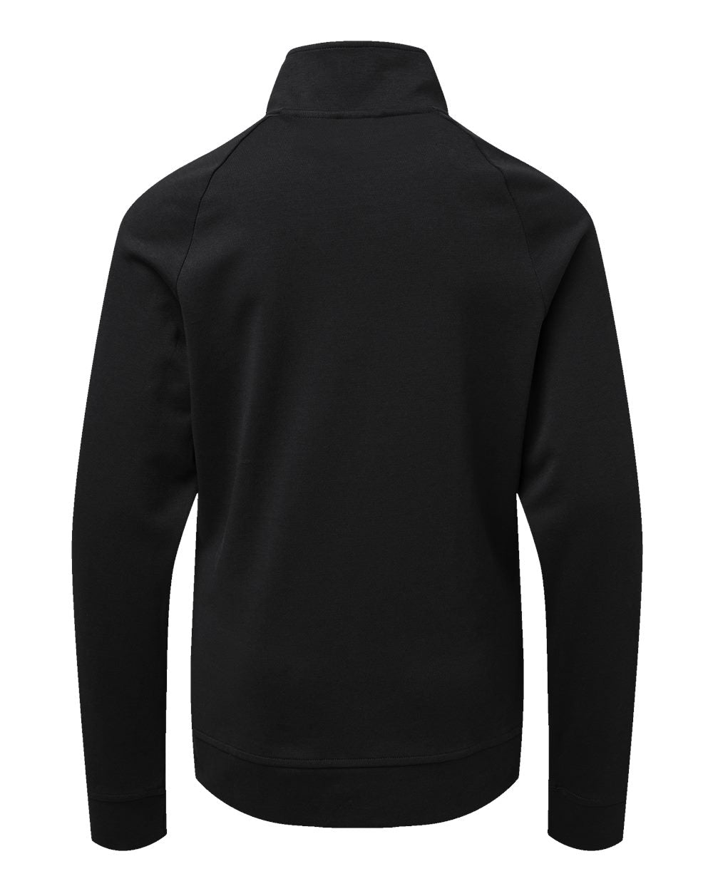 Black jacket on a white background. Adidas Youth Performance Quarter-Zip Pullover, Embroidered by Helmsman Stitch Co.