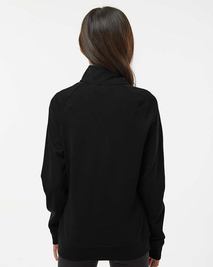 Person wearing a black jacket on a white background. Adidas Youth Performance Quarter-Zip Pullover, Embroidered by Helmsman Stitch Co.