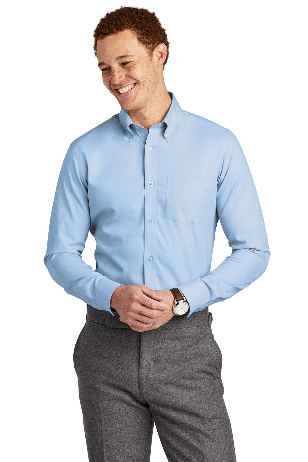 Brooks Brothers® Wrinkle-Free Stretch Nailhead Shirt, Embroidered