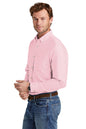 Man wearing a pink shirt and blue jeans on a white background embroidered Brooks Brothers® Casual Oxford Cloth Shirt