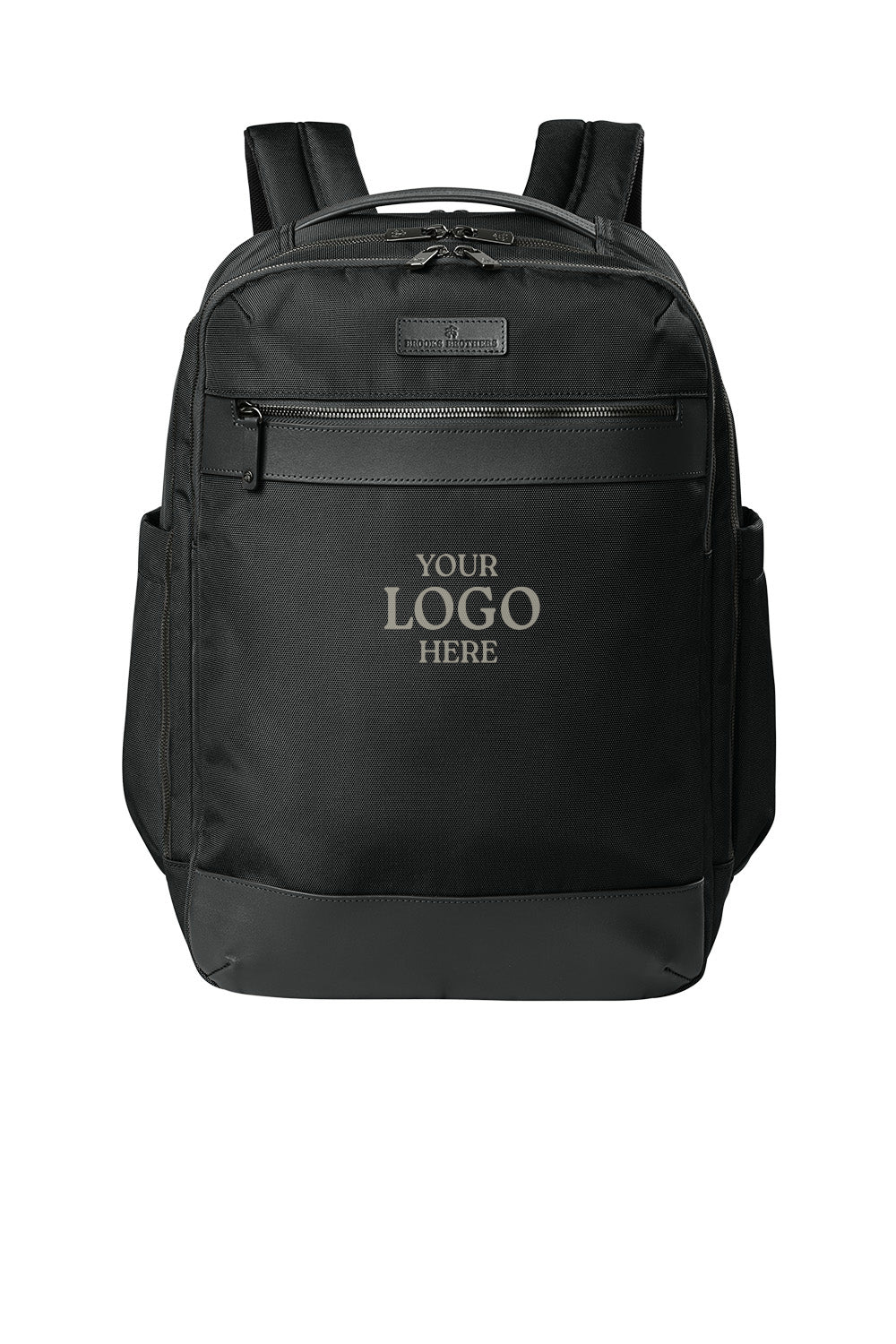 Black backpack with space for customization on a white background embroidered Brooks Brothers® Oxford Backpack