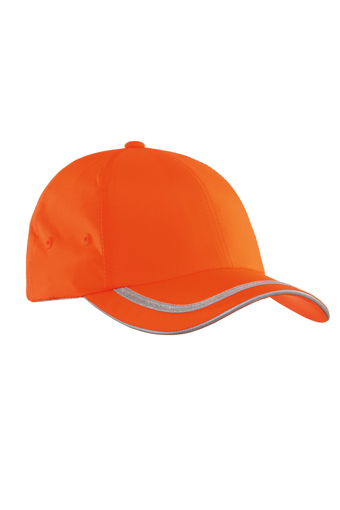 Orange cap with reflective strip on a white background Port Authority® Enhanced Visibility Cap, Embroidered