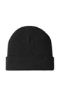 Black beanie hat on a white background Port Authority® Knit Cuff Beanie, Embroidered