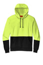 Neon yellow and black hoodie on a white background CornerStone® Enhanced Visibility Fleece Pullover Hoodie, Embroidered