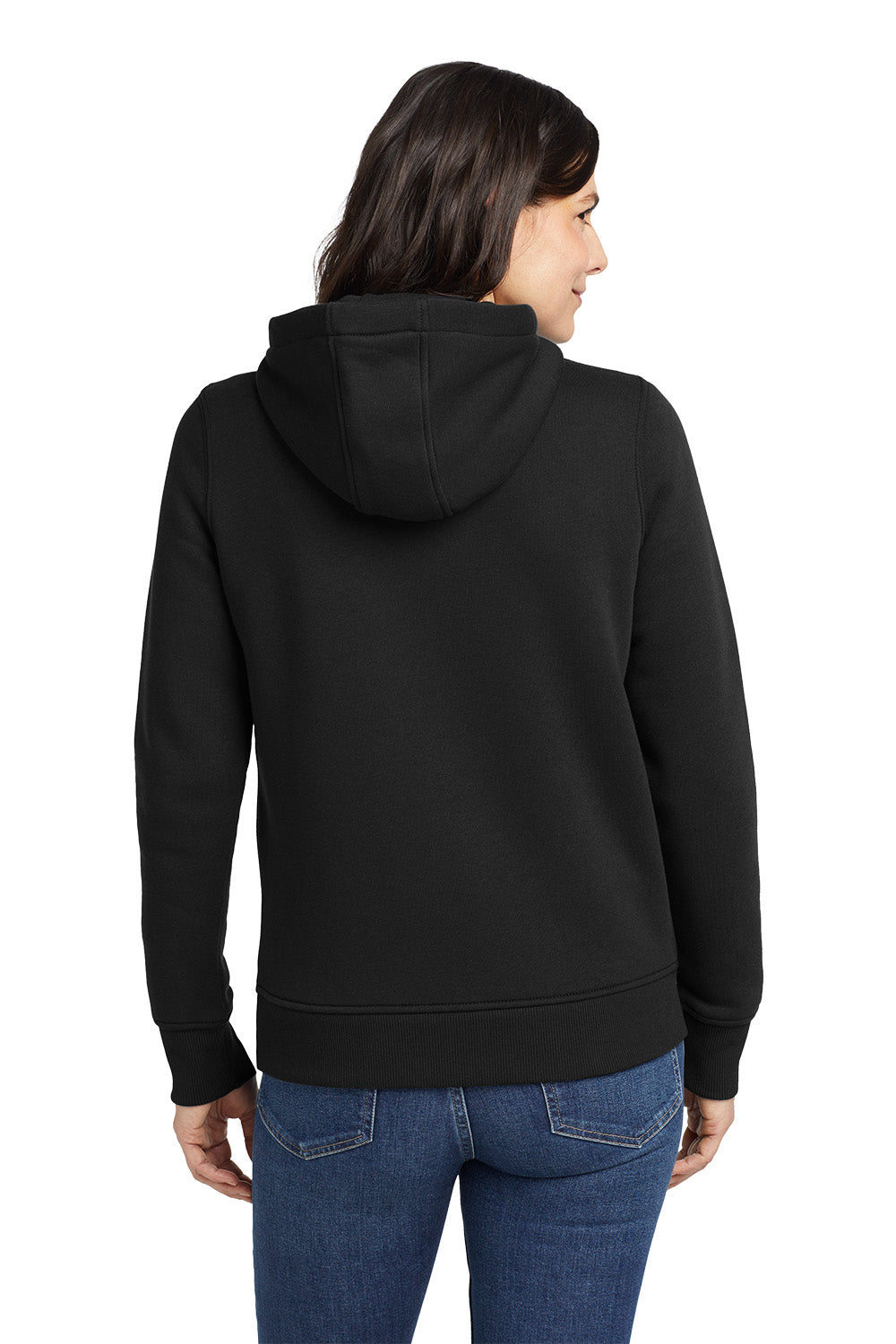 Person wearing a black hoodie from behind on a white background, Embroidered Carhartt® Women’s Clarksburg Full-Zip Hoodie