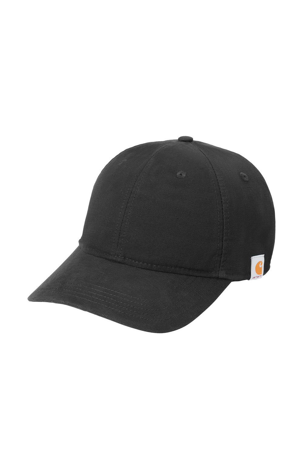 Black cap with a visible brand logo on a white background Carhartt® Cotton Canvas Cap, Embroidered