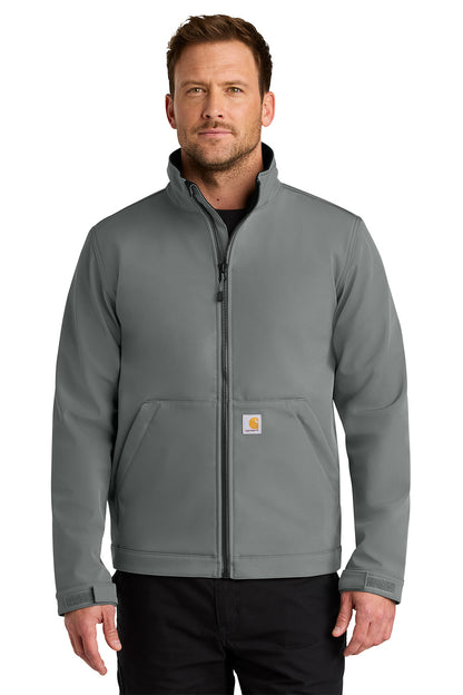 Man wearing a gray Carhartt jacket on a white background Carhartt® Rain Defender® Soft Shell Jacket, Embroidered