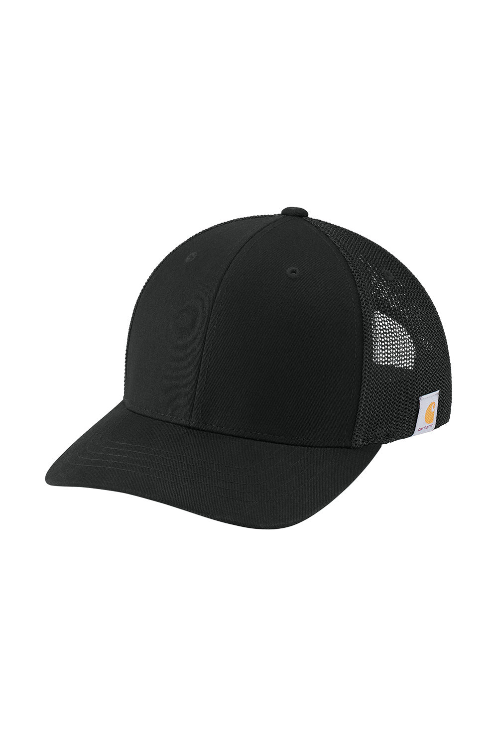 Black cap with mesh back on a white background Carhartt® Flexfit 110® Mesh Back Cap, Embroidered