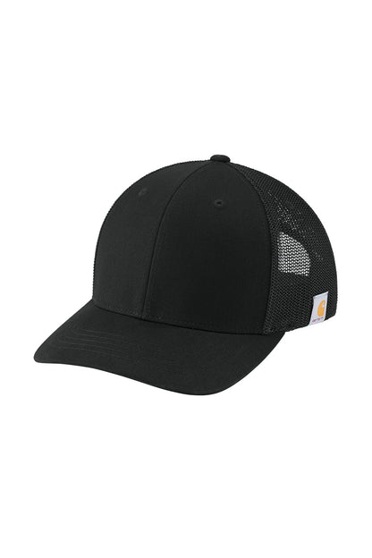 Black cap with mesh back on a white background Carhartt® Flexfit 110® Mesh Back Cap, Embroidered