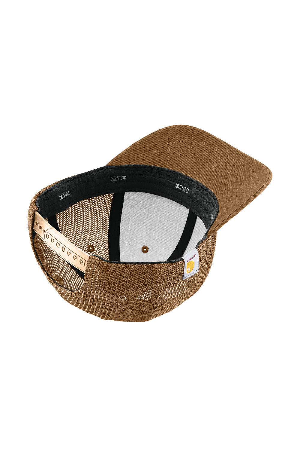 Brown cap with mesh back on a white background Carhartt® Flexfit 110® Mesh Back Cap, Embroidered