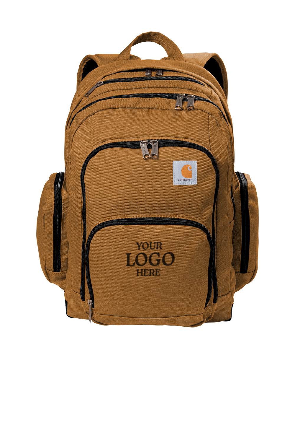 Brown backpack with space for customization on a white background embroidered Carhartt® Foundry Series Pro Backpack