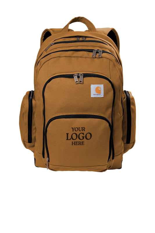 Brown backpack with space for customization on a white background embroidered Carhartt® Foundry Series Pro Backpack