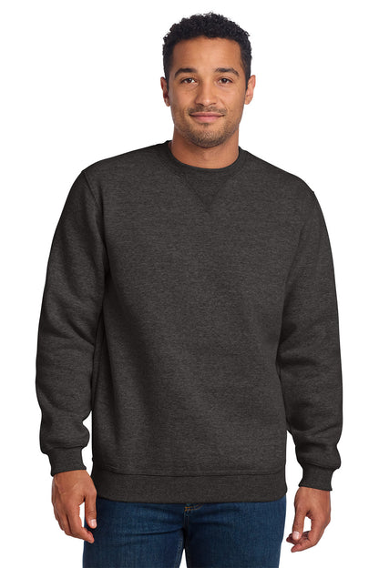 Man wearing a dark gray sweatshirt on a white background, Embroidered Carhartt® Midweight Crewneck Sweatshirt