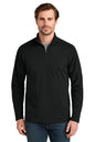 Man wearing a black quarter-zip pullover on a white background. Eddie Bauer® Adventurer 1/4-Zip, Embroidered