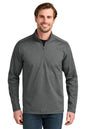 Man wearing a gray long-sleeve shirt with a quarter-zip on a white background. Eddie Bauer® Adventurer 1/4-Zip, Embroidered