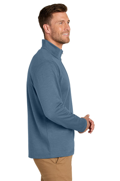 Man wearing a blue pullover on a white background. Port Authority® Breakwater 1/4-Zip Pullover, Embroidered
