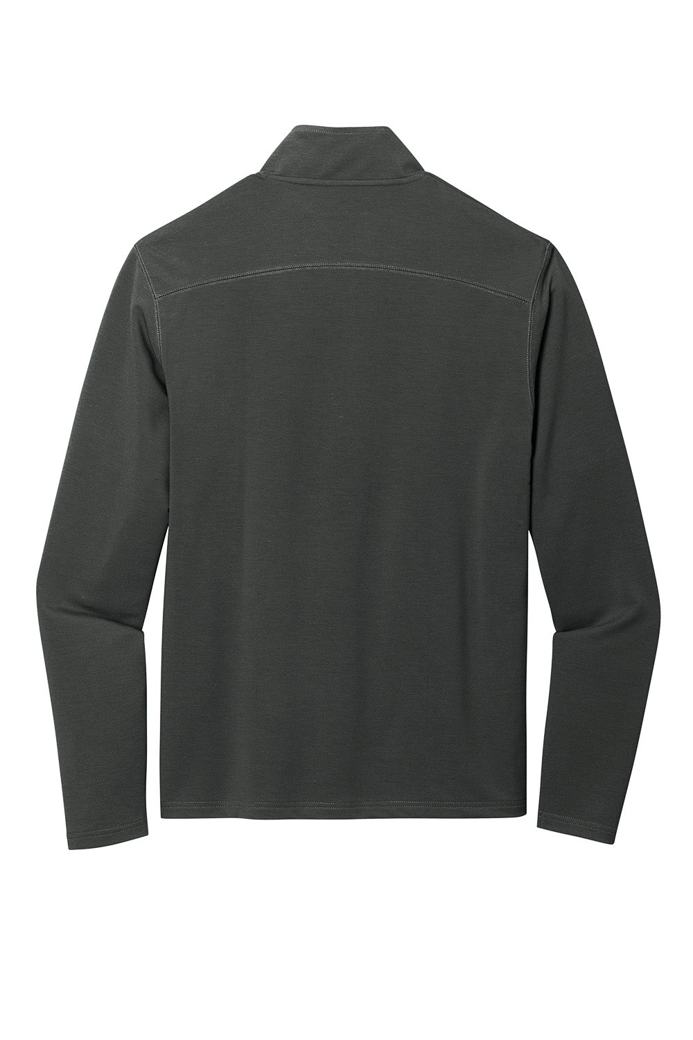 Black long-sleeve shirt on a white background. Port Authority® Microterry 1/4-Zip Pullover, Embroidered by Helmsman Stitch Co.