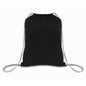 Black drawstring bag on a white background. OAD Economical Canvas Pack, Embroidered by Helmsman Stitch Co.