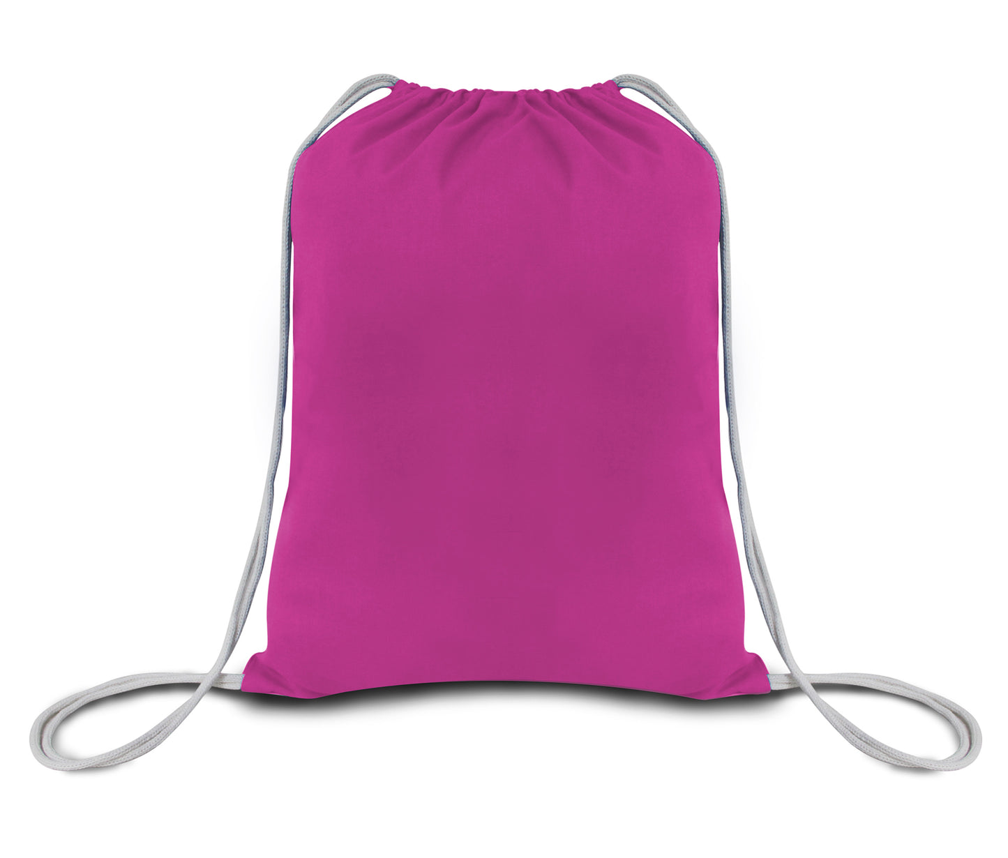 Pink drawstring bag on a white background. OAD Economical Canvas Pack, Embroidered by Helmsman Stitch Co.