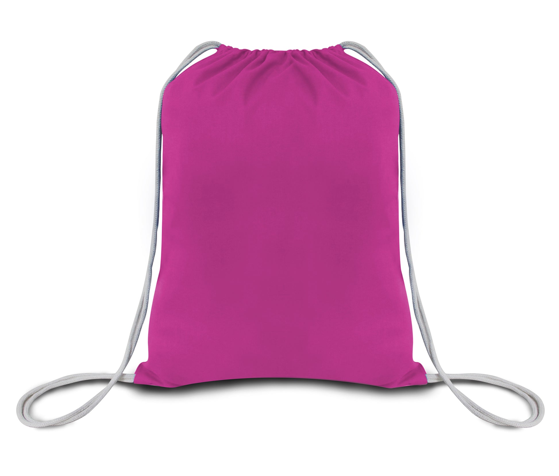 Pink drawstring bag on a white background. OAD Economical Canvas Pack, Embroidered by Helmsman Stitch Co.