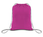 Pink drawstring bag on a white background. OAD Economical Canvas Pack, Embroidered by Helmsman Stitch Co.