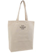 Beige tote bag with space for customization on a white background. OAD Gusseted Canvas Tote, Embroidered by Helmsman Stitch Co.