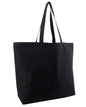 Black tote bag on a white background. OAD Jumbo Gusseted Canvas Tote, Embroidered by Helmsman Stitch Co.