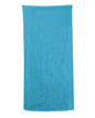 Blue towel on a white background. OAD® Beach Towel, Embroidered by Helmsman Stitch Co.