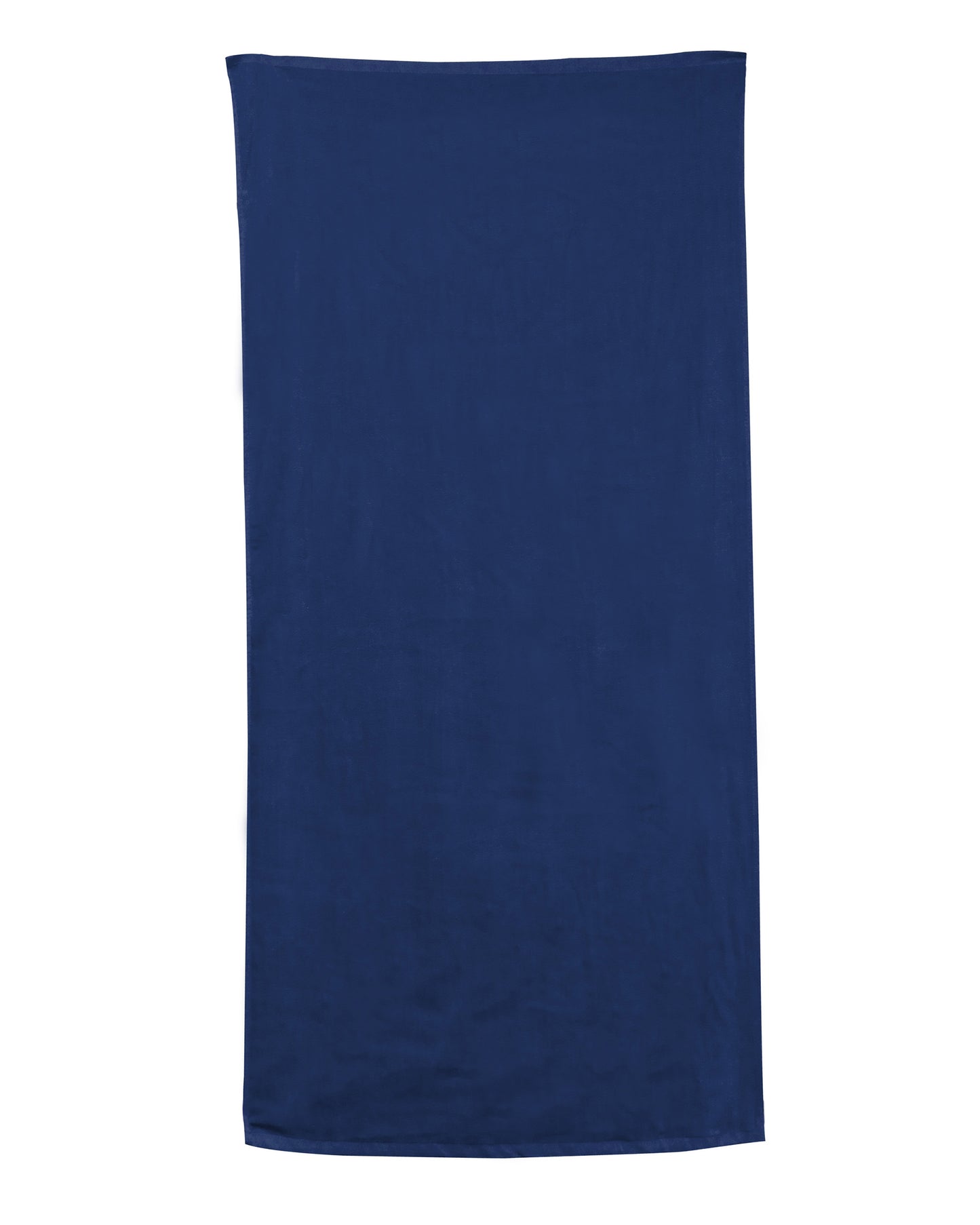 Navy blue towel on a white background. OAD® Beach Towel, Embroidered by Helmsman Stitch Co.
