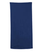 Navy blue towel on a white background. OAD® Beach Towel, Embroidered by Helmsman Stitch Co.