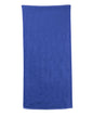 Blue towel on a white background. OAD® Beach Towel, Embroidered by Helmsman Stitch Co.