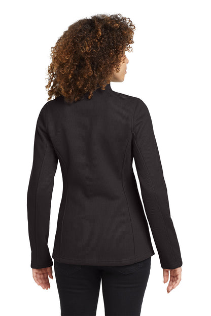 Person wearing a black jacket on a white background Embroidered OGIO® Women's Grit Fleece Jacket
