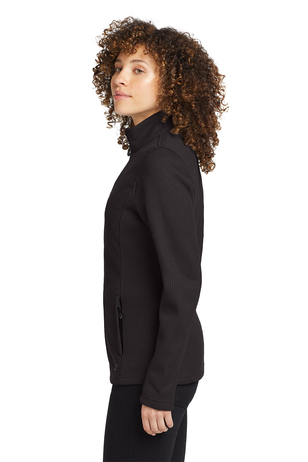 Woman wearing a black jacket on a white background Embroidered OGIO® Women's Grit Fleece Jacket