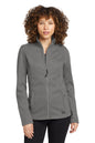 Woman wearing a gray jacket on a white background Embroidered OGIO® Women's Grit Fleece Jacket