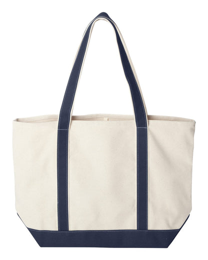MI Tote, Natural Canvas Tote, XL, Custom Text & Michigan Motif