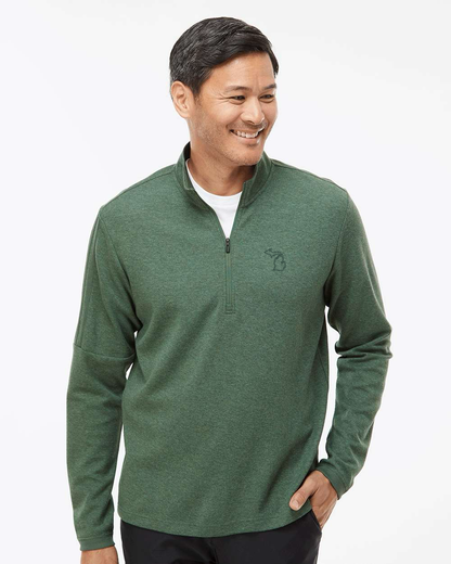 Men's 3-Stripes Quarter-Zip Sweater Pullover, MiOutline