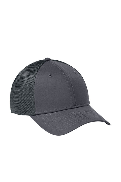 Gray baseball cap with mesh back on a white background  embroidered New Era® Stretch Mesh Cap