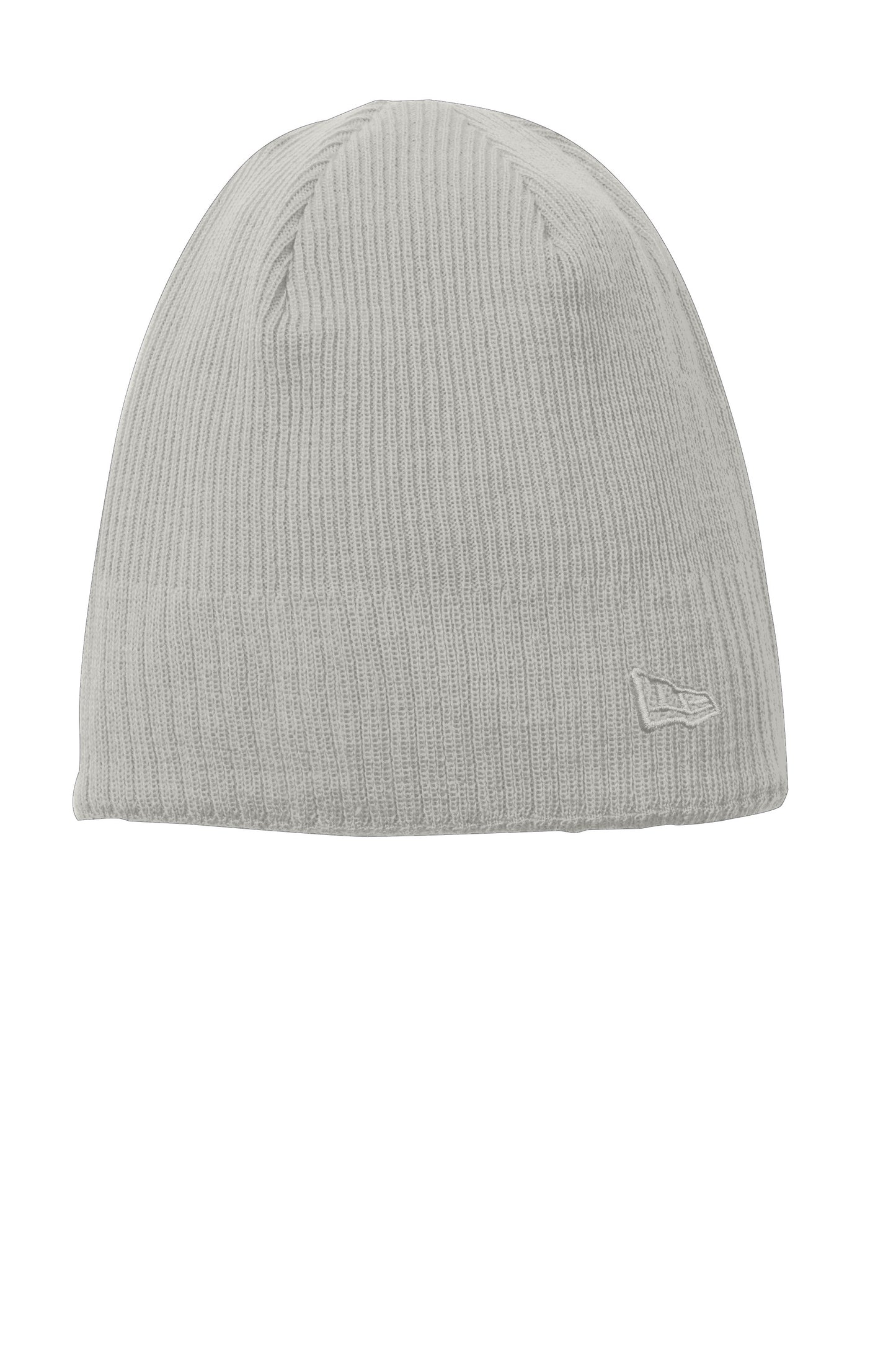 Gray knit beanie with a brand logo on a white background embroidered New Era® Knit Beanie