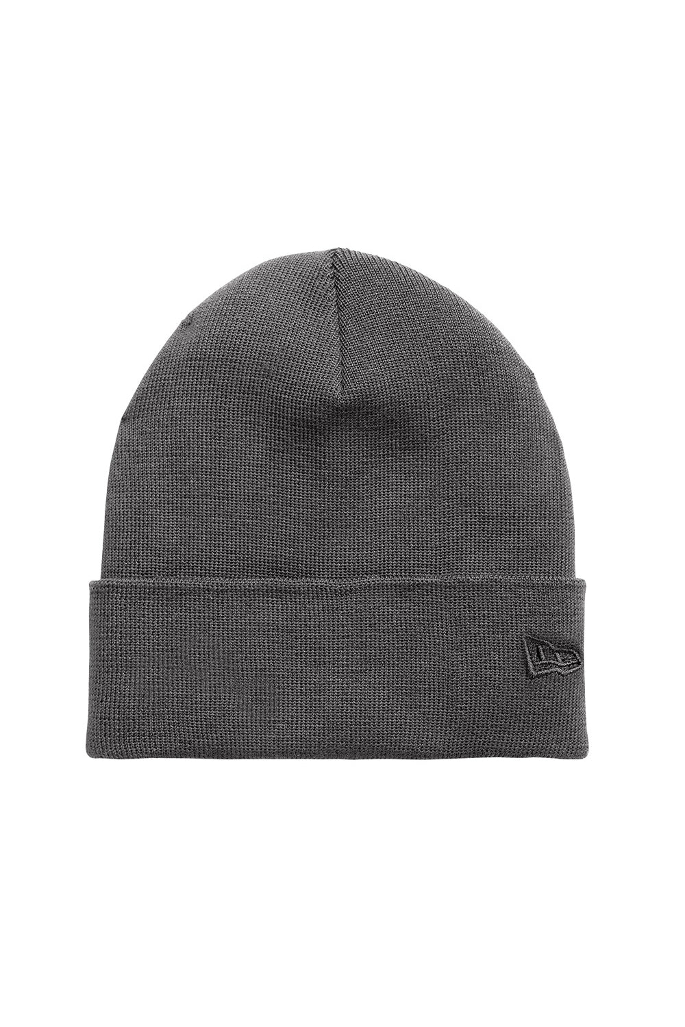 Gray beanie with a brand logo on a white background New Era® Recycled Cuff Beanie, Embroidered