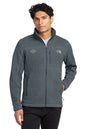 Man wearing a gray fleece jacket with a logo on a white background embroidered The North Face® Sweater Fleece Jacket