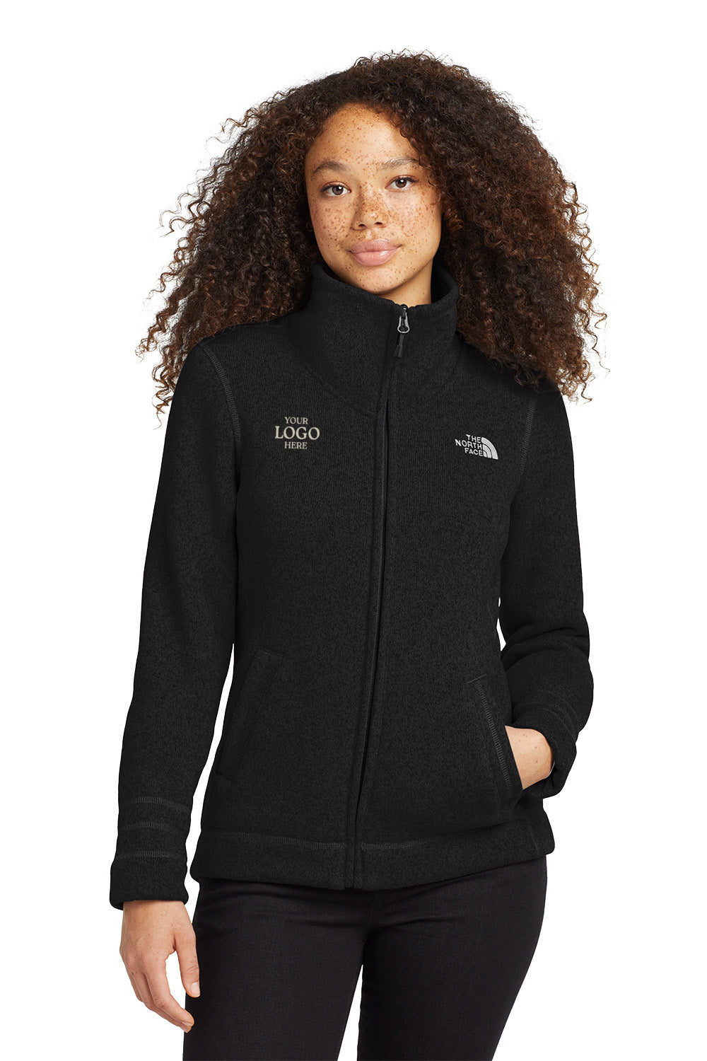 embroidered The North Face® Women's Sweater Fleece Jacket