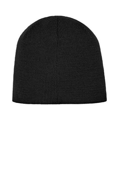 Black knit beanie on a white background The North Face® Mountain Beanie, Embroidered