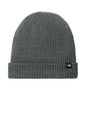 Gray beanie with a brand logo on a white background The North Face® Circular Rib Beanie, Embroidered