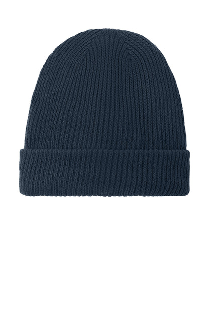 Dark gray knit beanie on a white background The North Face® Circular Rib Beanie, Embroidered